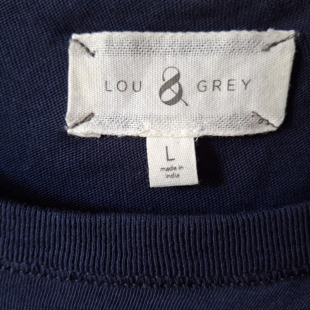 Lou & Grey Indigo Tie-Dye Short Sleeve Tee - Picture 2 of 3